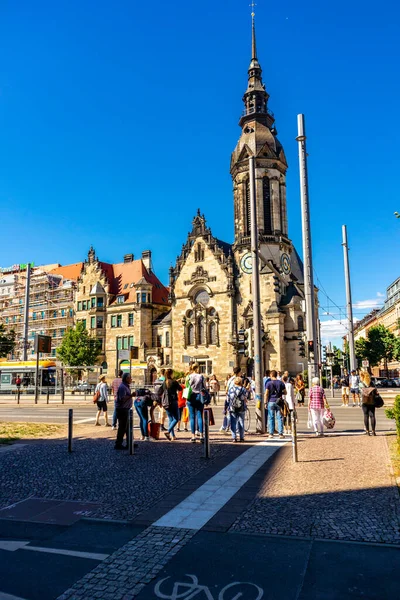 City Walk Beautiful City Centre Leipzig Incl Short Visit Monument — Photo