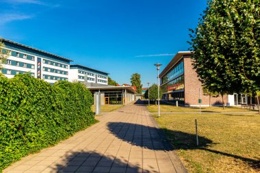 Schmalkalden 'in güzel, yarı keresteli kasabasında bir gün, her yönüyle, Thüringen.