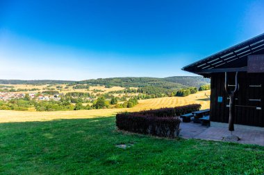 Summer hike along the Rennsteig between Brotterode and Eisenach in beautiful sunshine - Thuringia - Germany