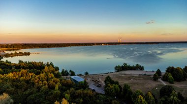 Enjoying the last hours of the evening over the Leipzig lake landscape - Saxony - Germany