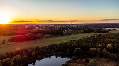 Enjoying the last hours of the evening over the Leipzig lake landscape - Saxony - Germany