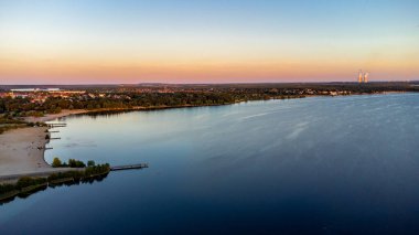 Enjoying the last hours of the evening over the Leipzig lake landscape - Saxony - Germany
