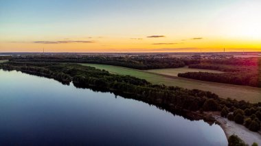 Enjoying the last hours of the evening over the Leipzig lake landscape - Saxony - Germany
