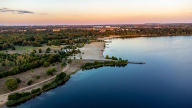 Enjoying the last hours of the evening over the Leipzig lake landscape - Saxony - Germany