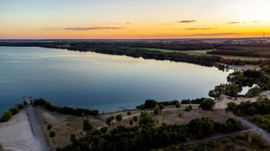 Enjoying the last hours of the evening over the Leipzig lake landscape - Saxony - Germany