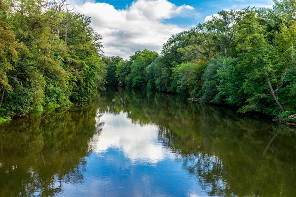 Piccola Passeggiata Nel Parco Lungo Saale Jena Turingia Germania — Foto Stock