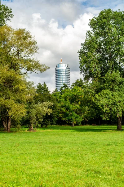 Pequeño Paseo Por Parque Largo Saale Jena Turingia Alemania — Foto de Stock