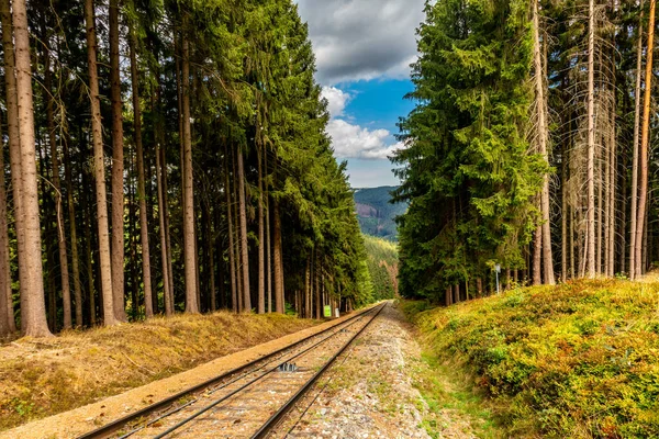 乘坐美丽的施瓦萨勒 图林根 的Oberweibacher Bergbahn发现之旅 — 图库照片