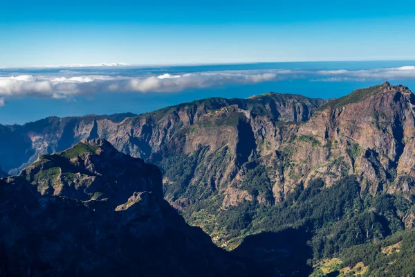 Caminhada Ponto Mais Alto Ilha Dos Açores Madeira Pico Ruivo — Fotografia de Stock