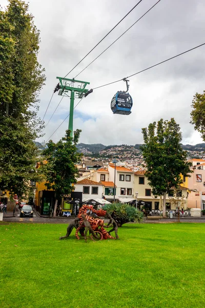 Sur Route Dans Ville Portuaire Romantique Funchal Sur Île Des — Photo