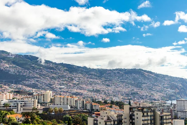 Drodze Mieście Lewady Funchal Fantastycznym Widokiem Ocean Atlantycki Madera Portugalia — Zdjęcie stockowe