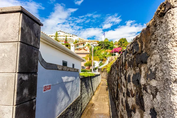 Väg Mot Staden Levadas Funchal Med Fantastisk Utsikt Över Atlanten — Stockfoto