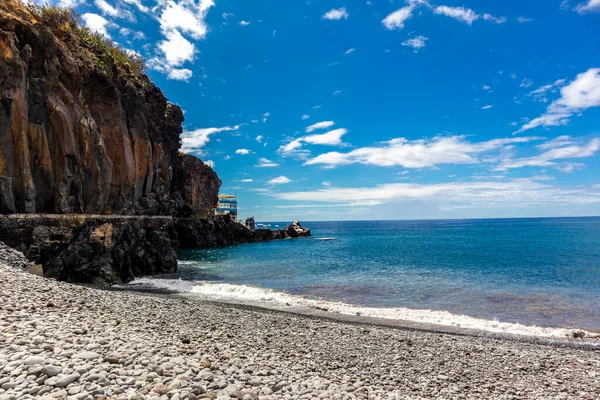 Onderweg Stadlevadas Van Funchal Met Een Fantastisch Uitzicht Atlantische Oceaan — Stockfoto