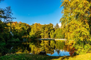 Bergpark 'ta sonbahar yürüyüşü Kassel Wilhelmshhe - Hesse - Almanya