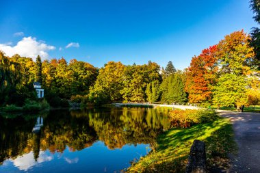 Bergpark 'ta sonbahar yürüyüşü Kassel Wilhelmshhe - Hesse - Almanya