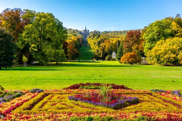 Promenade Automnale Dans Magnifique Bergpark Kassel Wilhelmshhe Hesse Allemagne — Photo