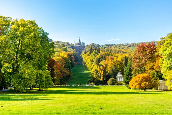 Podzimní Procházka Krásným Bergparkem Kassel Wilhelmshhe Hesensko Německo — Stock fotografie