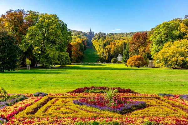 Promenade Automnale Dans Magnifique Bergpark Kassel Wilhelmshhe Hesse Allemagne — Photo