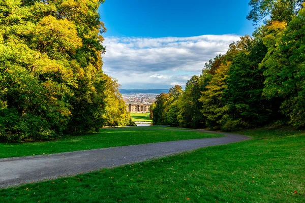 Otoño Paseo Por Hermoso Bergpark Kassel Wilhelmshhe Hesse Alemania — Foto de Stock