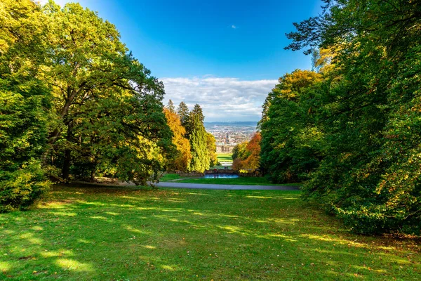 Promenade Automnale Dans Magnifique Bergpark Kassel Wilhelmshhe Hesse Allemagne — Photo