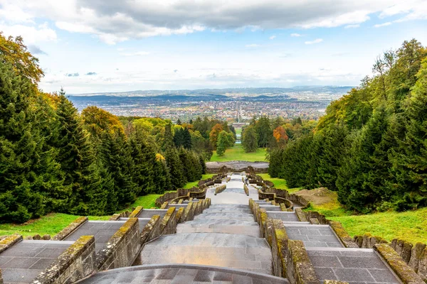 Promenade Automnale Dans Magnifique Bergpark Kassel Wilhelmshhe Hesse Allemagne — Photo