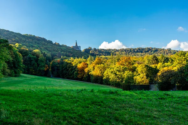 Otoño Paseo Por Hermoso Bergpark Kassel Wilhelmshhe Hesse Alemania —  Fotos de Stock