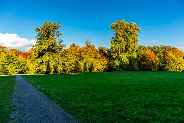 Autumn Прогулка Красивому Бергпарку Гессен Германия — стоковое фото