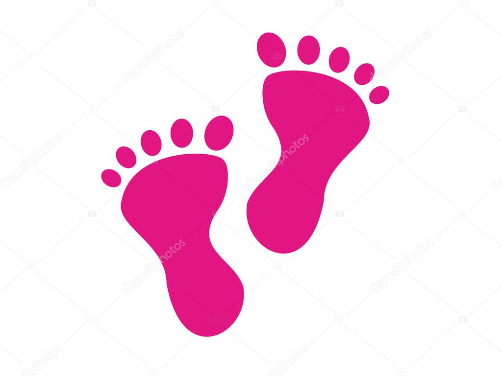 Baby girl feet footprint