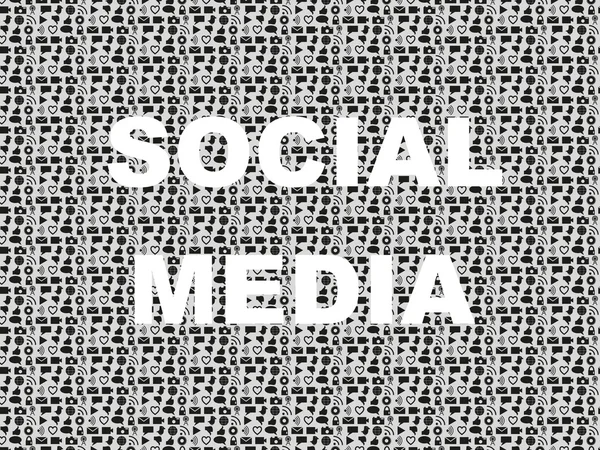 Słowo mediów społecznych w ikonę wzór zestaw — Wektor stockowy