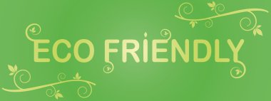 Eko Dostu etiketi ile yeşil yapraklar