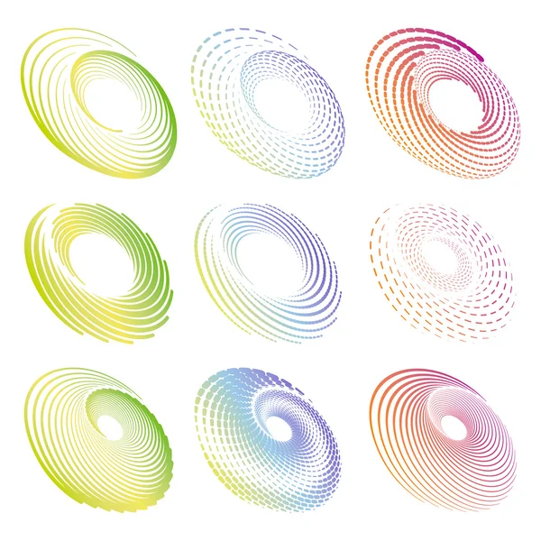 Creative design circle and round symmetric elements — Stock Vector
