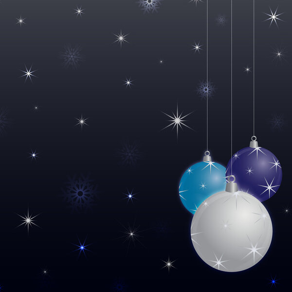 Christmas background with balls decorated with stars