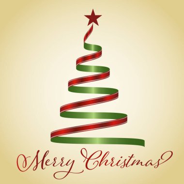 Sarı arka planda stilize edilmiş Noel ağacı. Noel Tasarım Vektörü illüstrasyonu. Mutlu noeller. Eps 10.