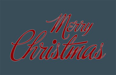 Mutlu noel mektupları. Hediye kartı. Kış dekorasyonu unsuru. Vektör çizimi. EPS10.