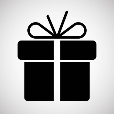 Basit bir hediye kutusu doldurma simgesi. Piktogram çekin. Beyaz arkaplanda izole edilmiş vektör illüstrasyonu.