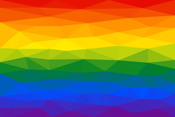 Latar belakang rendah pelangi bergaris-garis. Bendera kebanggaan gay. Bendera gay. LGBT dan LGBTI simbol komunitas. Poligonal abstrak pola segitiga geometris. Warna pelangi gay . - Stok Vektor