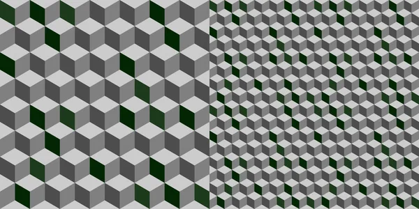Verde Vector Geométrico Sin Costura Formas Del Cubo Ilusión Óptica — Archivo Imágenes Vectoriales