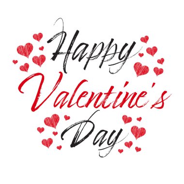 HAPPY VALENTINES DAY hand lettering - handmade calligraphy, vector illustration isolated on white background.