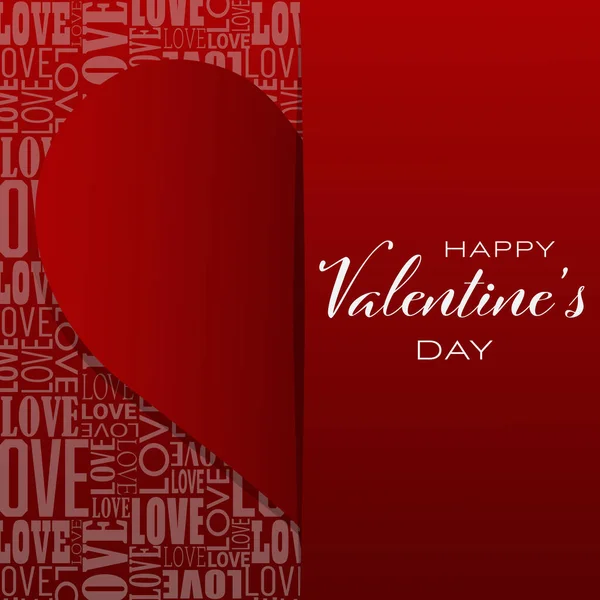 Happy Valentines day greeting card cover template. Heart frame with the label. Holiday decoration element. The heart consists of a multitude of hearts with space for text. Vector illustration — Stock Vector