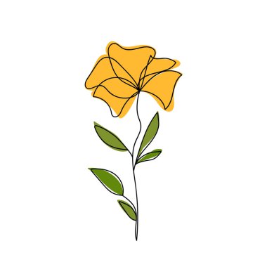 Gelincikler sürekli çizgi çizerler. Soyut minimal çiçek. Düzenlenebilir vektör çizgisi. çiçek simgesi, logo, etiket.