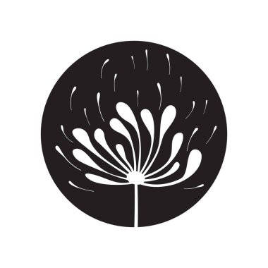 Vektör illüstrasyon karahindiba zamanı. Rüzgarda uçuşan karahindiba tohumları. Rüzgar, beyaz arka planda izole edilmiş bir karahindibayı şişiriyor.