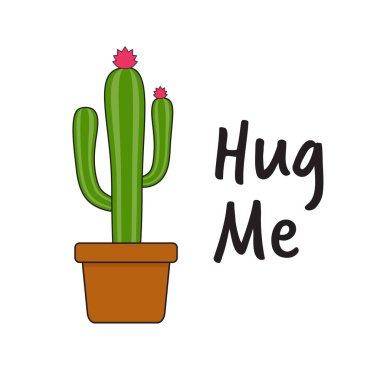 Vektör bayrağı. Beyaz üzerine izole edilmiş ilham verici bir alıntıyla güzel bir el kaktüsü izi. Meksika sembolü.