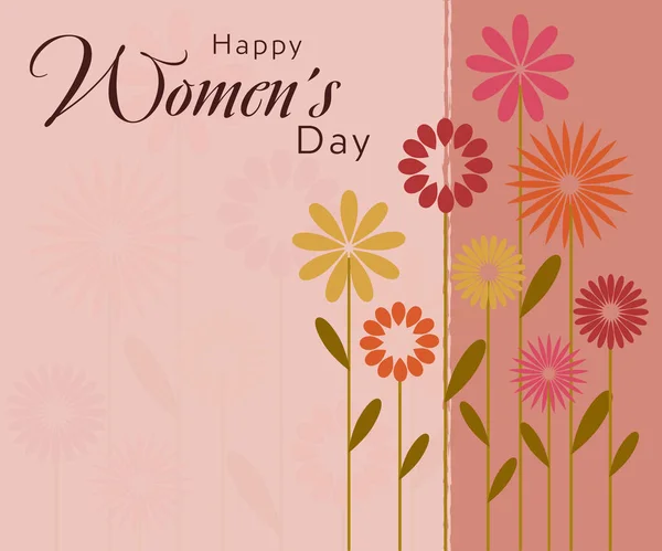 Tarjeta Felicitación Del Marzo Plantilla Fondo Para Día Internacional Mujer — Archivo Imágenes Vectoriales