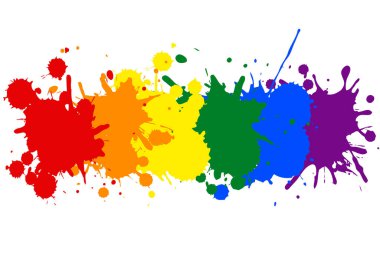 Fırça darbeleriyle boyanmış LGBT bayrağı. Sosyal medyada LGBT toplumunu popülerleştirmek ve desteklemek için oluşturulan altı renkli gökkuşağı bayrağı. EPS dosyasında grafik ögesi vektör illüstrasyonu olarak kaydedildi