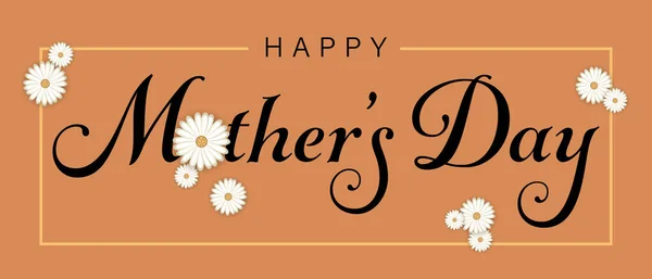 Happy Mother Day Eleganten Schriftzug Banner Rosa Kalligrafie Vektortext Und — Stockvektor