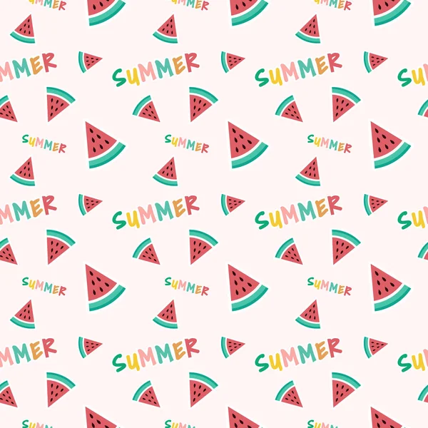 Tropikal meyveler, dondurma ve yaz ikonları Memphis tarzıyla renksiz yaz deseni. Yaz kusursuz vektör illüstrasyonu