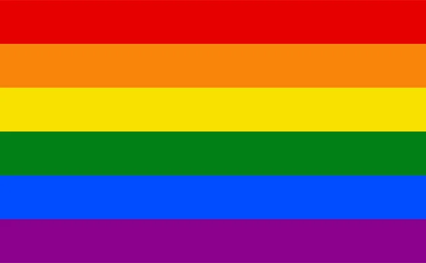 Bandiera Arcobaleno Vettore Dimensioni Proporzioni Colori Precisi Degli Elementi — Vettoriale Stock