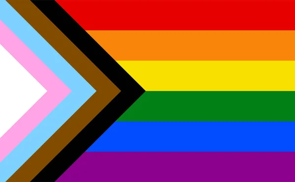 Drapeau Progrès Lgbtq Membre Une Communauté Lgbtq Fière Minorité Sexuelle — Image vectorielle