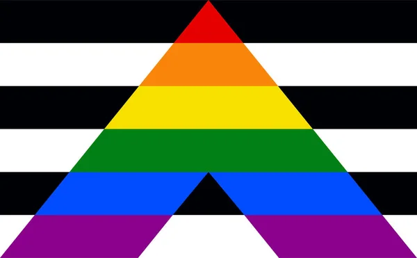 Straight Ally Flag Uno Dei Membri Una Comunità Minoranza Sessuale — Vettoriale Stock