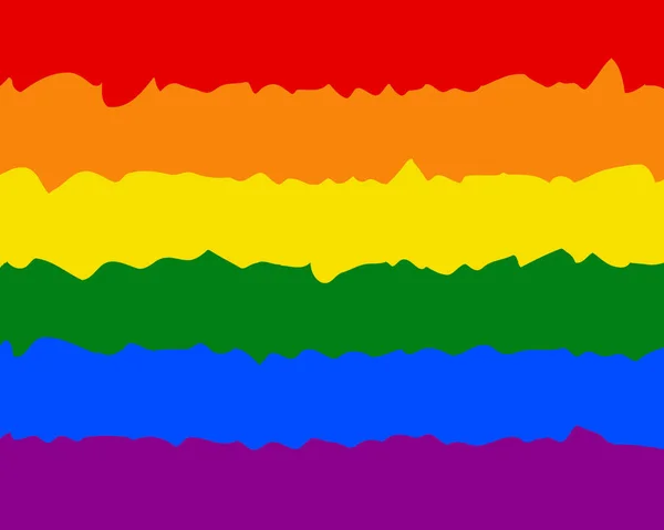Bandiera Lgbt Dipinta Con Pennellate Bandiera Arcobaleno Sei Colori Creata — Vettoriale Stock